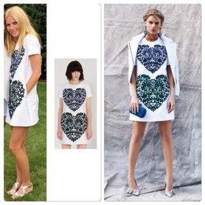 STELLA MCCARTNEY Heart print embroidery cotton blend dress size 40 US 4